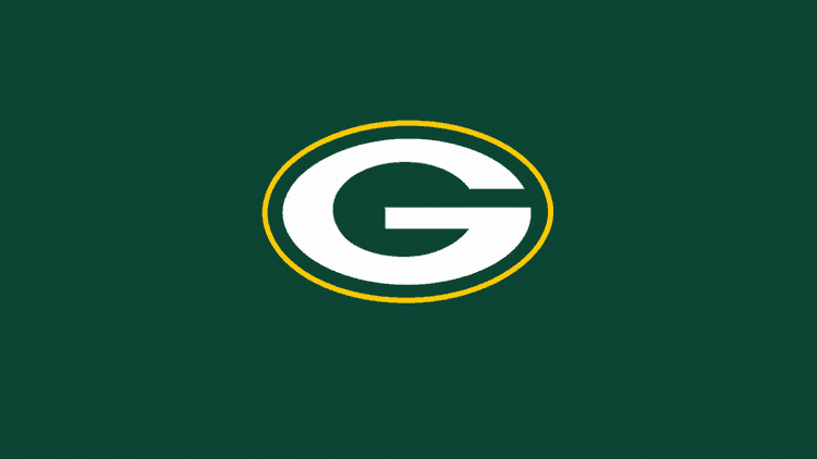 Green background featuring a circular logo with a stylized letter "G" inside it